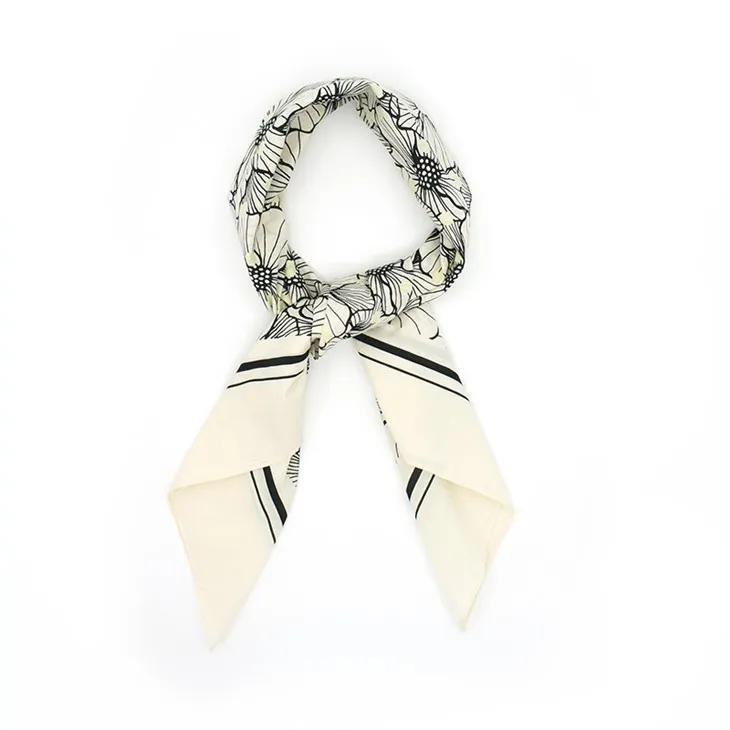 Bandana cotwm blodau Ecru S110