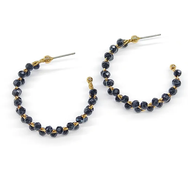 Clustdlws Cylchyn Gleiniau Du